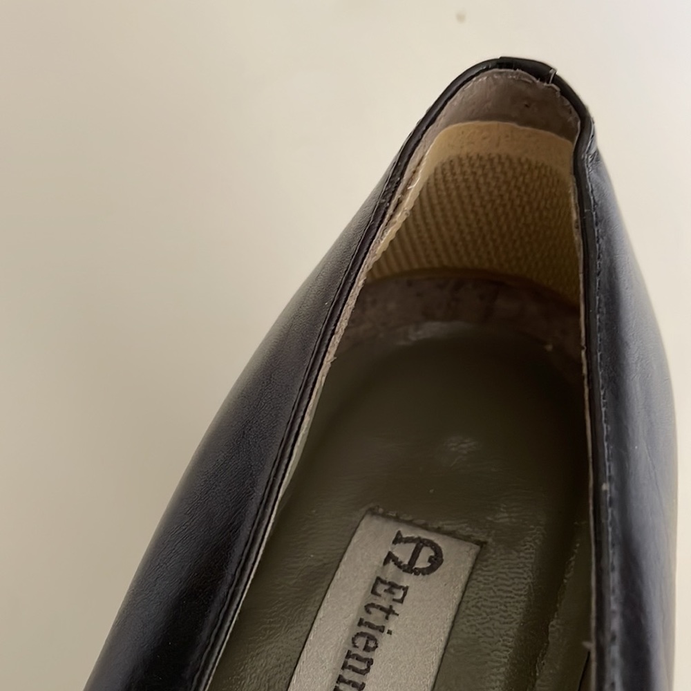 Etienne aigner black leather pumps heels size 8.5 - Picture 8 of 9